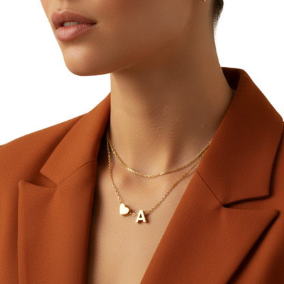 Heart & Initial Necklace