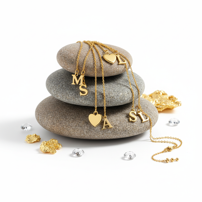 Heart & Initial Necklace