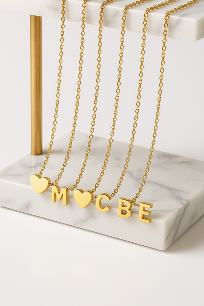 Heart & Initial Necklace